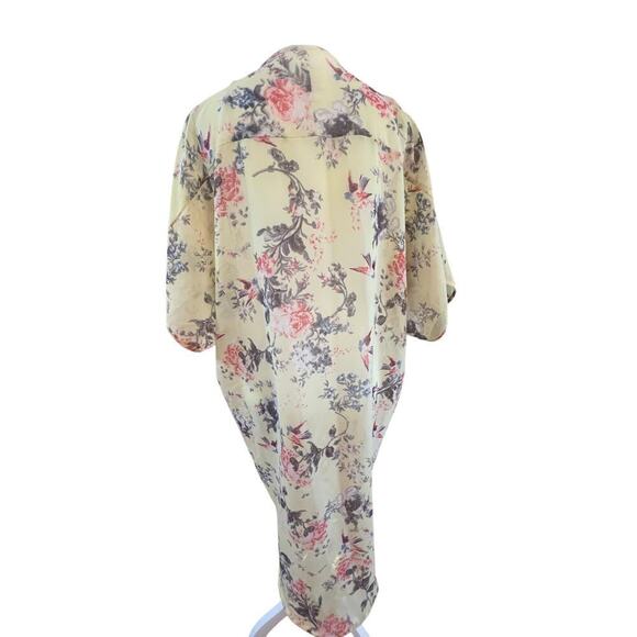 LIVE 4 TRUTH SHEER kimono YELLOW FLORAL SWIM COVER WOMENS ONE SIZE - Picture 2 of 8